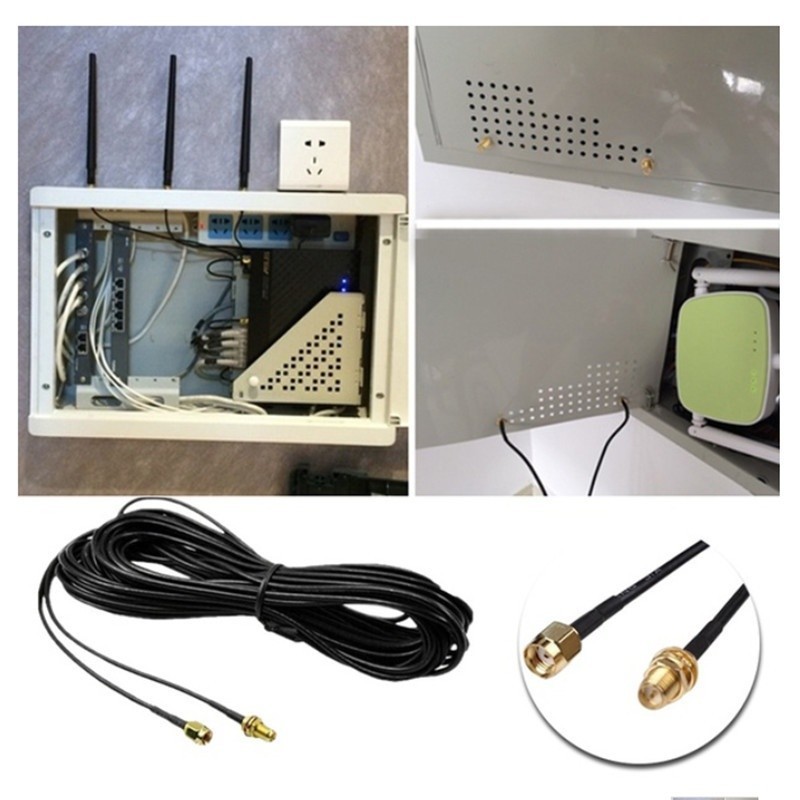 Essential Versatile baosity5.my 1/3/510 meters Antenna extension Black RP-SMA Male Female Wifi Connector Cable - Image 4