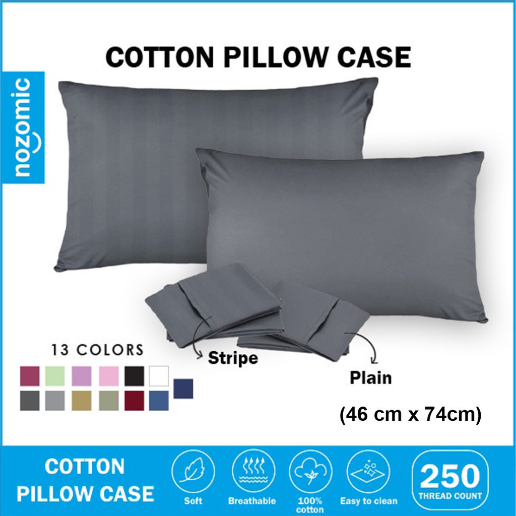 Cotton Soft Bed Pillow Case Plain Aloe Cotton Pillow Case Cover Cushion Sarung Bantal Plain Murah