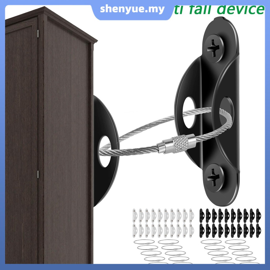 10Pcs Furniture Anchors Anti Tip Furniture Anchors Kit Metal Furniture Wall Anchors Secure 400 Pound Furniture Earthquake Resistant SHOPSBC6857
