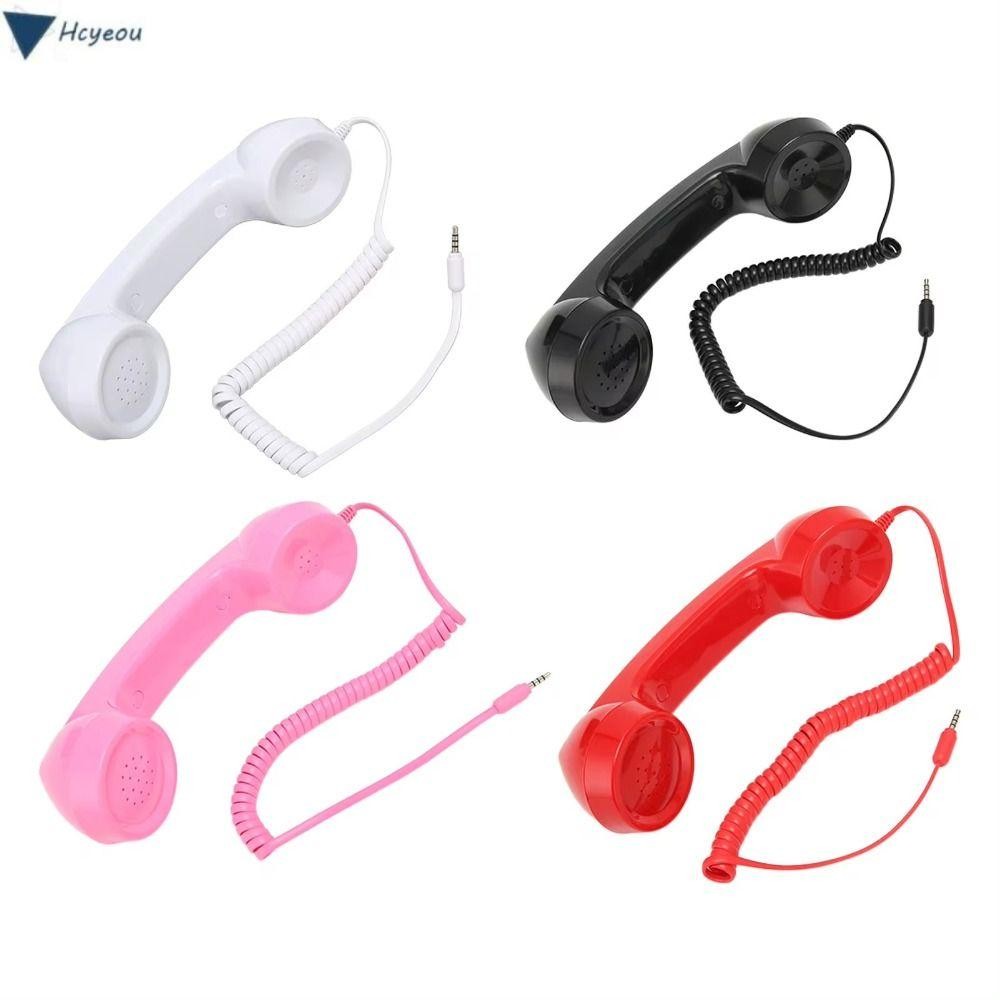 HCYEOU Phone Handset, Radiation Proof Handheld Telephone Receiver, Retro Microphone Colorful Durable Universal Headphone for Mobile Phones Computers