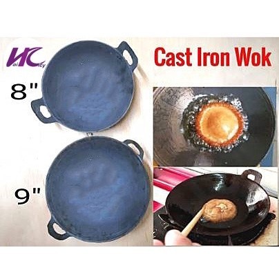 (HC8"/9"/10" Kuali Besi kecil /Cast iron wok / kuih penyaram / penjaram / cucur topi /Cucur Jawa /kuali apam lenggang