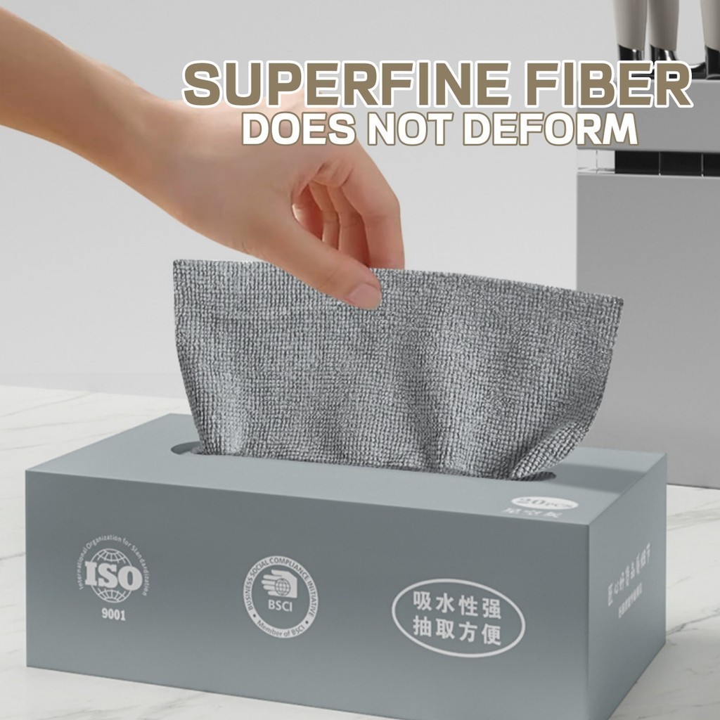 20PCS Kitchen Towel Absorbent Cleaning Cloth Dish cloth Wash Cloth Household Kain Lap Kain Dapur