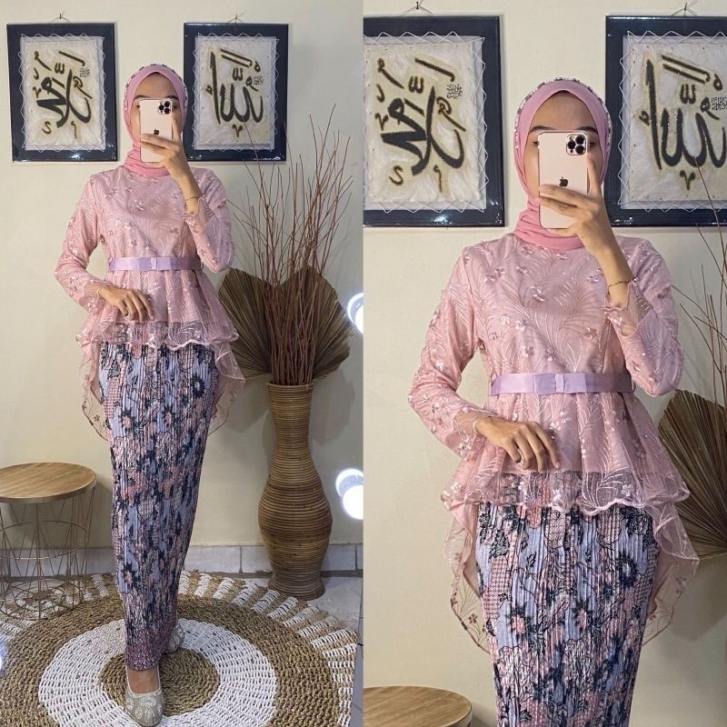 Have Multi Aurora Tile kebaya Suit/Aurora Tille Brocade Suit/Graduation Set/Contemporary Set/modern kebaya/Fin Reliable - Image 3