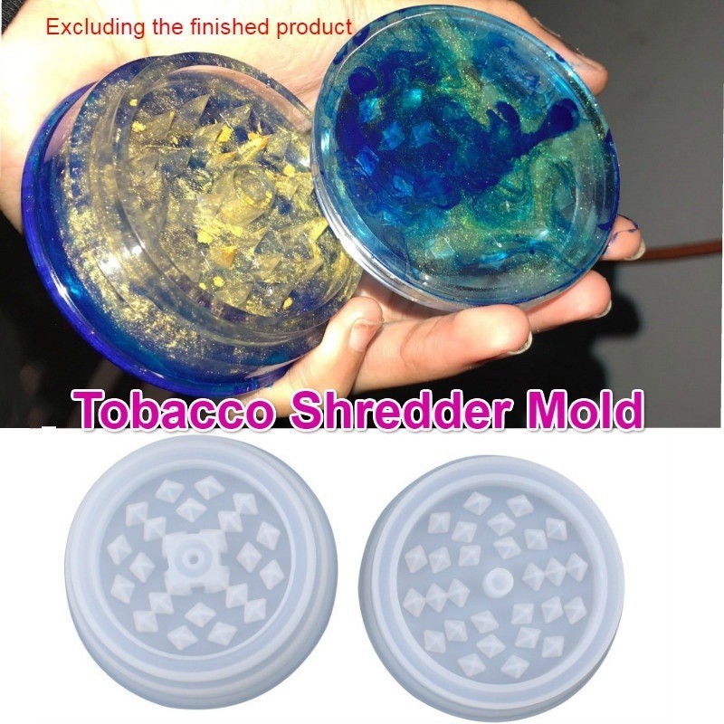 2pcs/set Craft Herb Grinder mold Epoxy Resin Molds Spice Grinder Silicone Mold Self Made Box