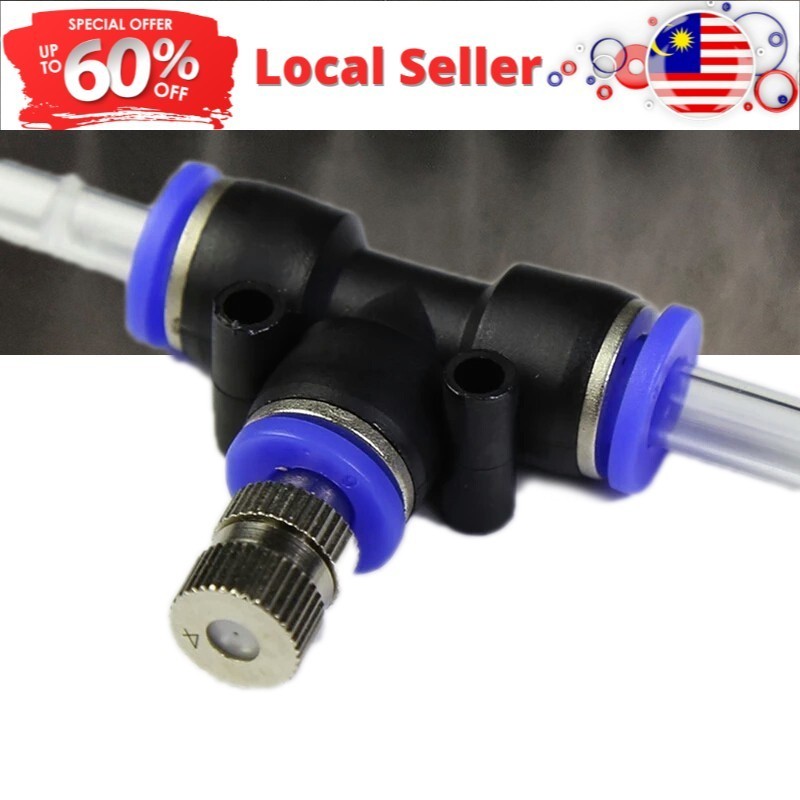 6mm Slip Lock Quick Connector Atomization Misting Water Fog Mist Nozzle Garden Irrigation  0.2mm 0.3mm 0.4mm SS60