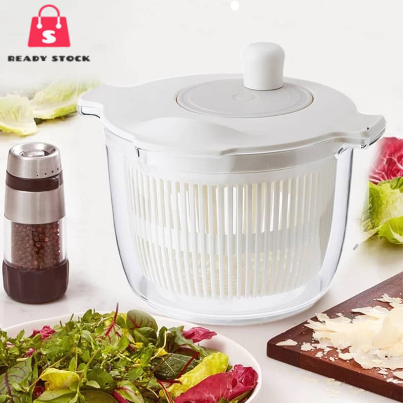 RSS_ Rotary Salad Spinner Dehydrated Machine Manual Salad Dehydrator  Vegetable Colander Water