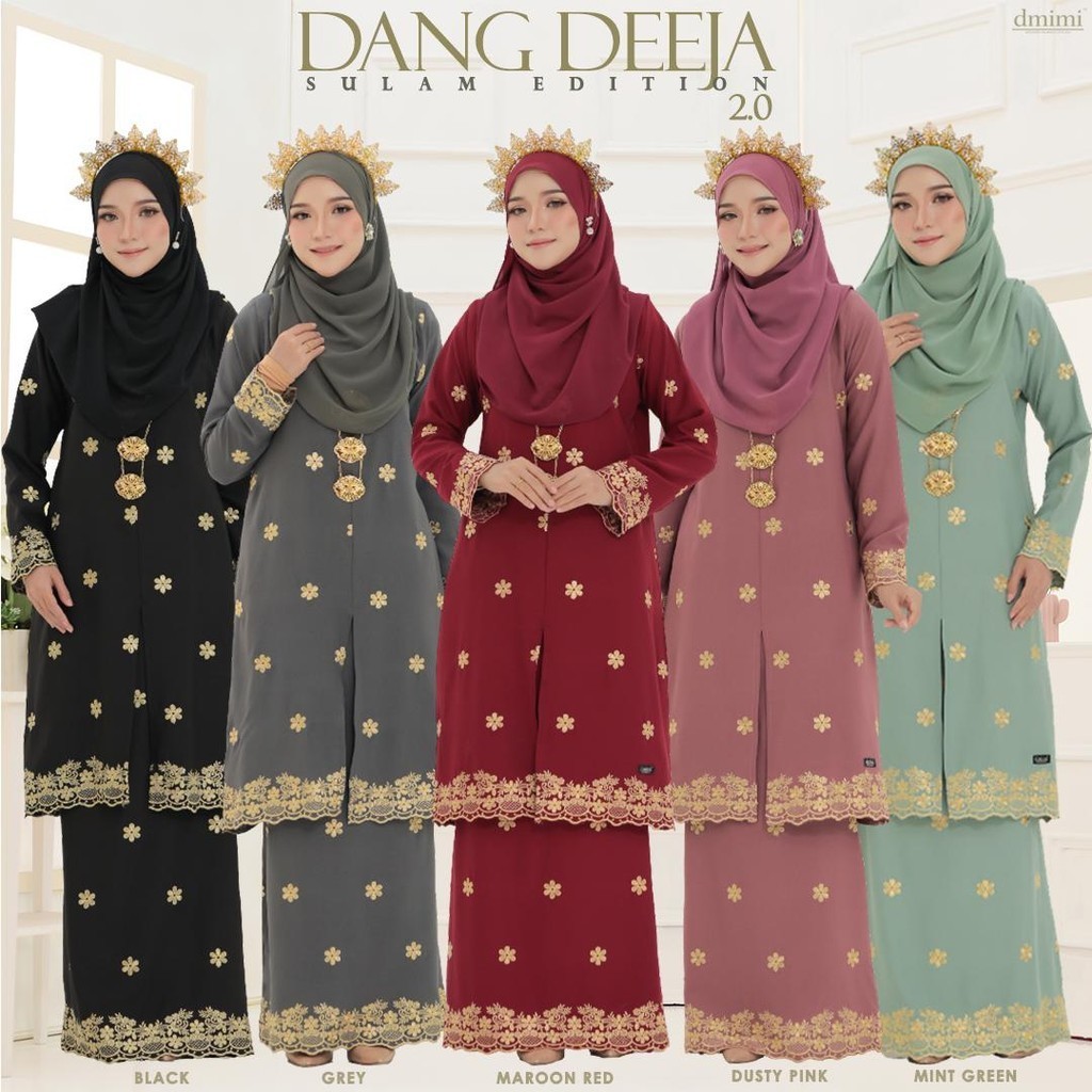 DMIMI EXCLUSIVE Baju Kurung Pahang Labuh Sulam DANG DEEJA | Sulam Premium Berjahit | Small Size to Plus Size