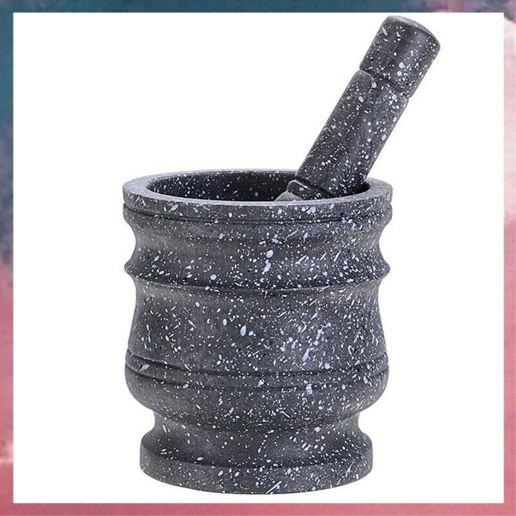 (E B M  Pattern Pestle Set Stone Herb Spice Grinder Solid Grinder