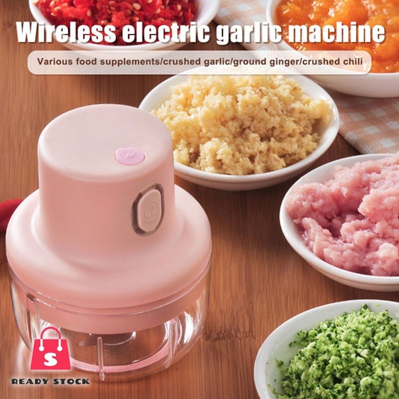 RSS_Wireless Mini Electric Garlic Food Chopper Ginger Vegetable Crusher Cutter Food Blender Processor Mixer