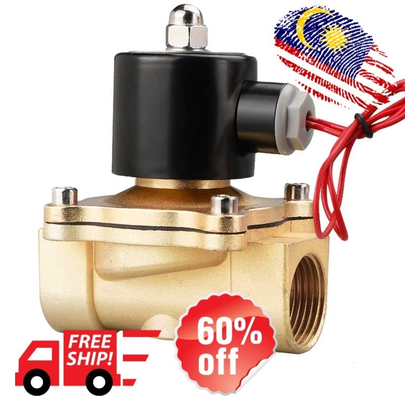 Two Way Brass Electric Solenoid Valve Normally Closed 220V 12V 24V 110V 1/4 3/8 1/2 3/4  For Water Air Fuels Gas SS60