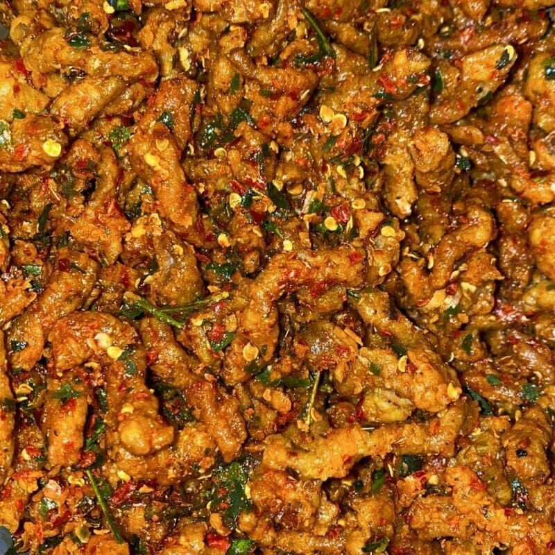 Usus Krispi / kripik usus 1 KG / 1KG usus Crispy bumbu Pedas daun jeruk