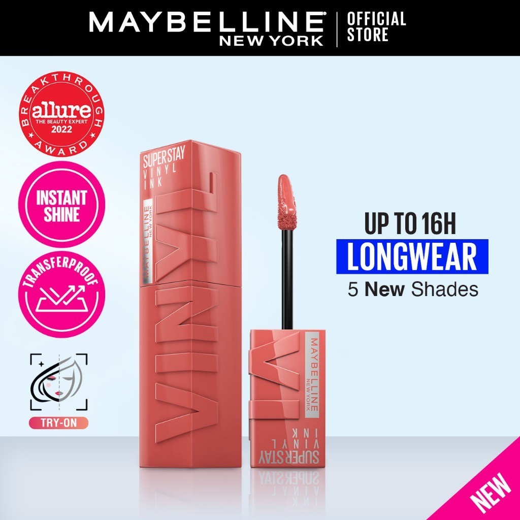 Maybelline Super Stay Vinyl Ink Transfer Proof Shine Longwear Lipstick (Up to 16h wear)