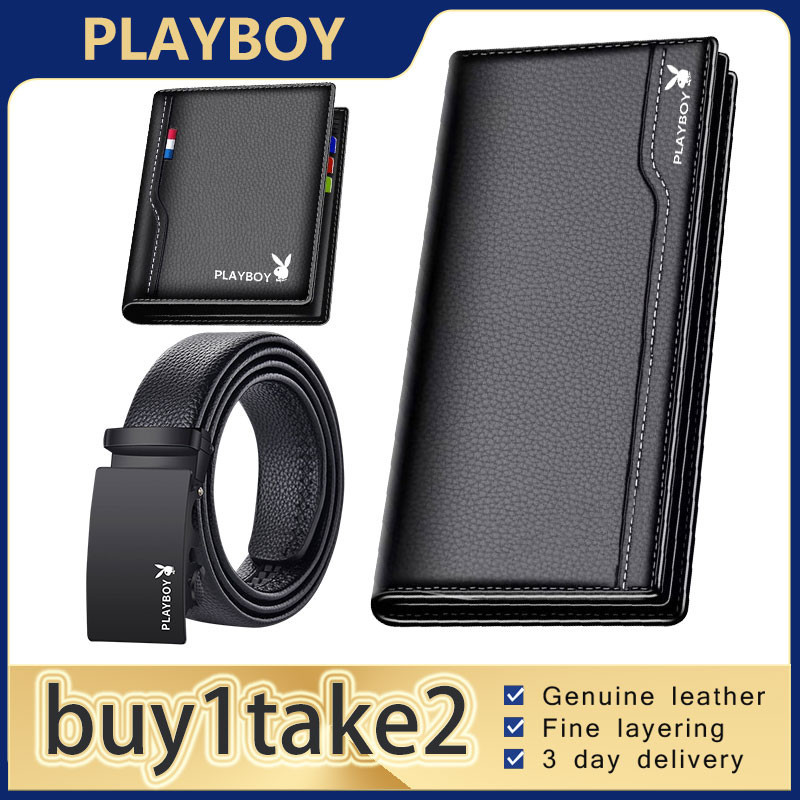 PLAYBOY Leather Wallet Bifold PU Leather Slim Wallet Card Holder Clutch Bag Dompet Lelaki