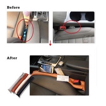 Happy Car Leather Seat Gap Leak-proof Plug Black/Brown 【1pcs】