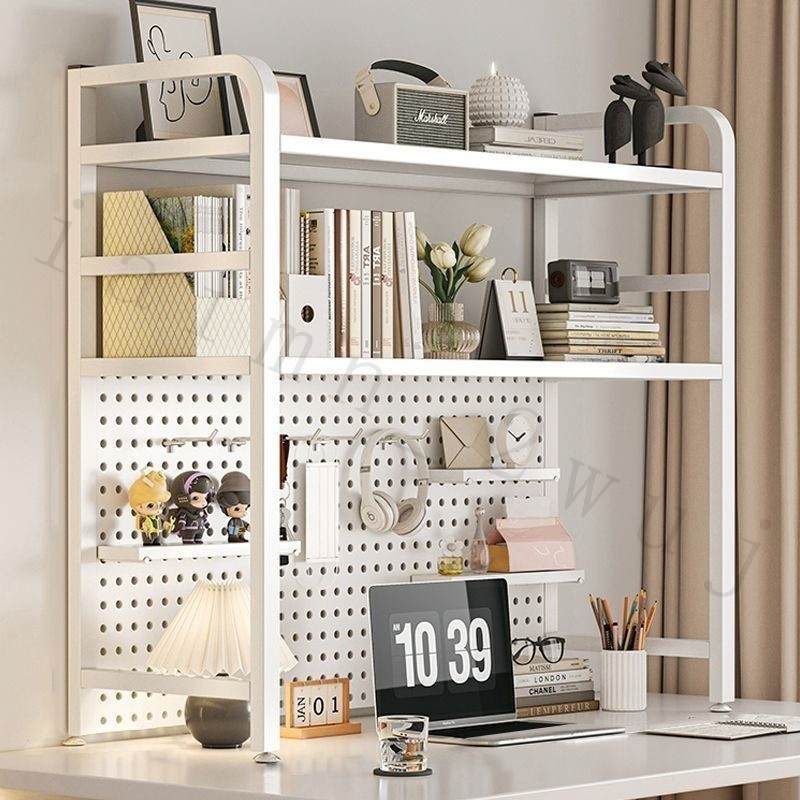 🔥🔥Desktop hole board bookshelf/desk storage shelf/computer desk display shelf/book shelf/storage cabinet/Iron Desk Shelf