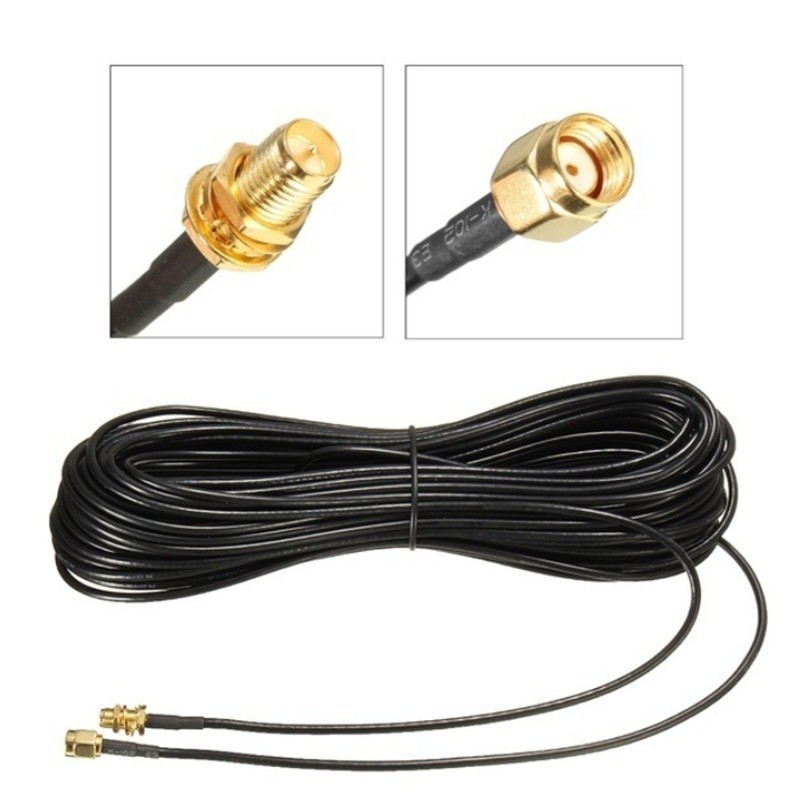 Essential Versatile baosity5.my 1/3/510 meters Antenna extension Black RP-SMA Male Female Wifi Connector Cable - Image 2