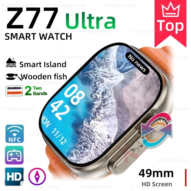 Smart Watch Z77 Ultra 49mm Smart Island Compass Bluetooth Call NFC Men's and Women's Sports Watch Strap pk HK8 HK9 Pro Max