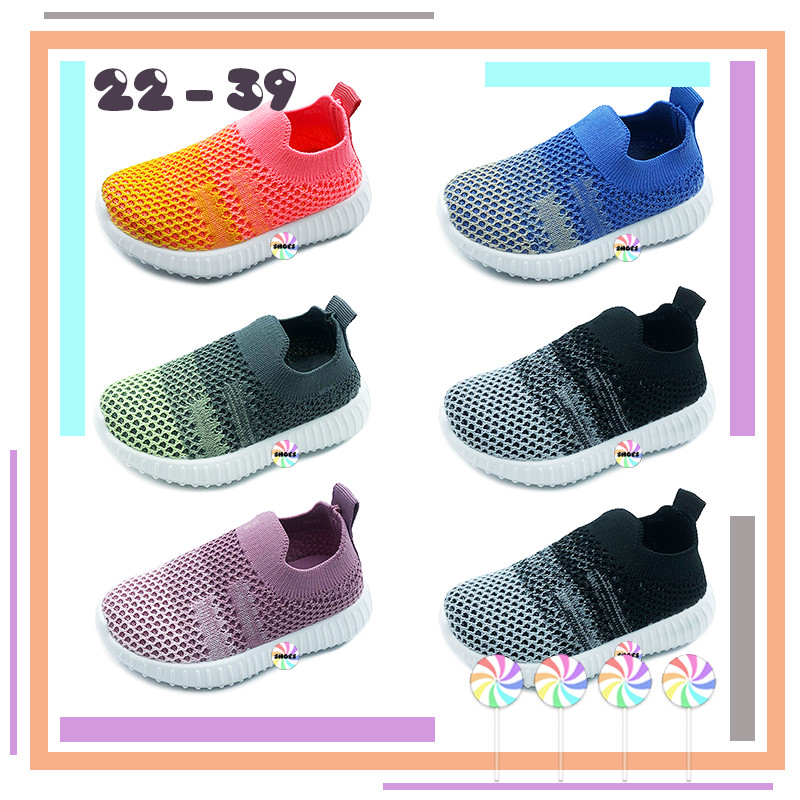 CSMY ➜ Baby & Kids Sport Shoes with Gradient | Kids Baby Army Blue Black Twins Sneakers | Kasut Sukan Budak 22-39