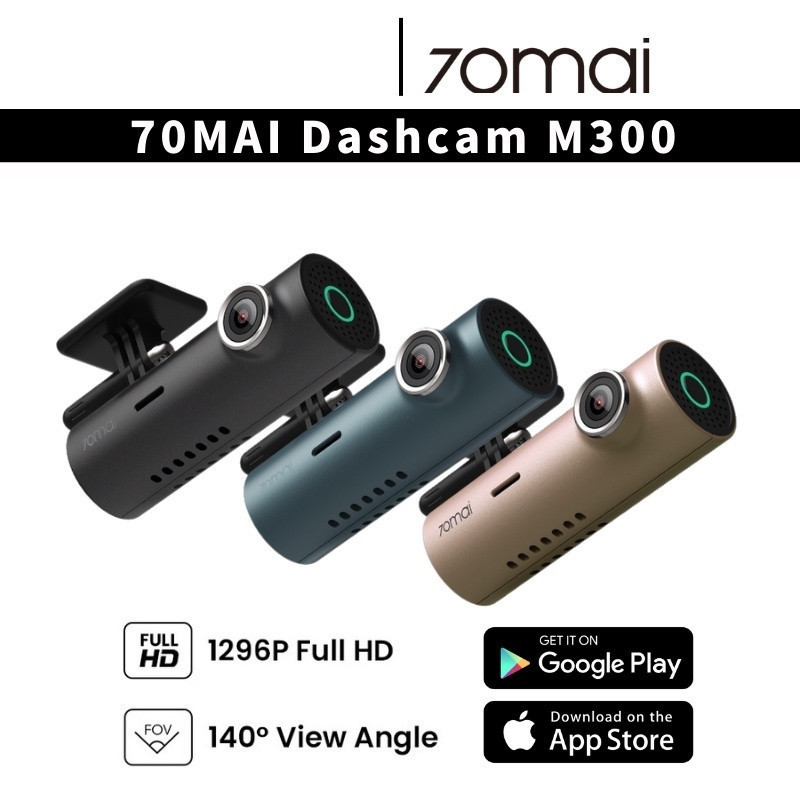 DACD 70mai M300 Car Recorder Dash Cam 1296P 140 FOV WDR App Control