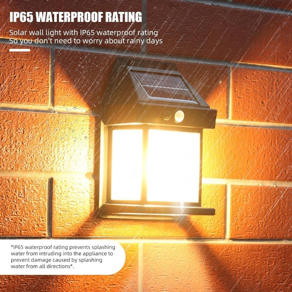 Solar Wall Light Outdoor Lighting (Warm Light) Motion Sensor Night Light Led Lampu Solar Dinding Light Garden 太陽能燈戶外 led