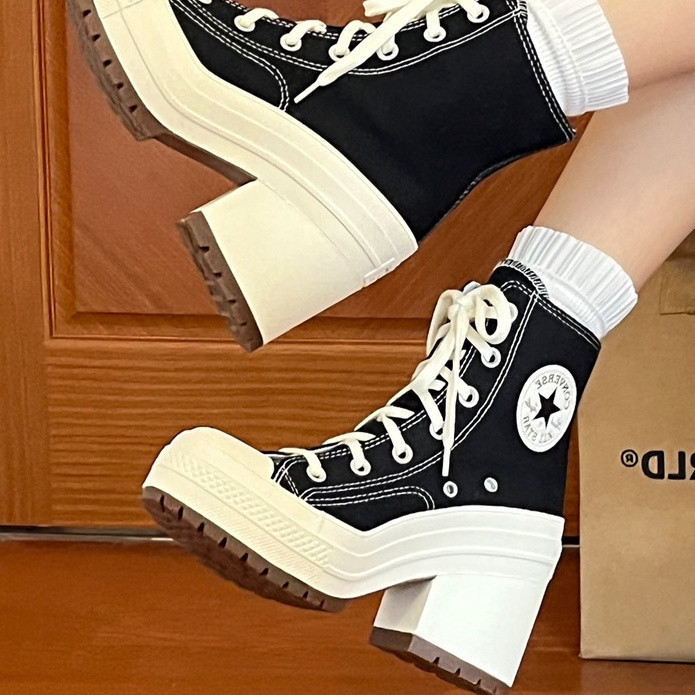 Converse Chuck 70 Deluxe Official Heel Thick Sole Muffin Retro High Heel Shoes 6SQI