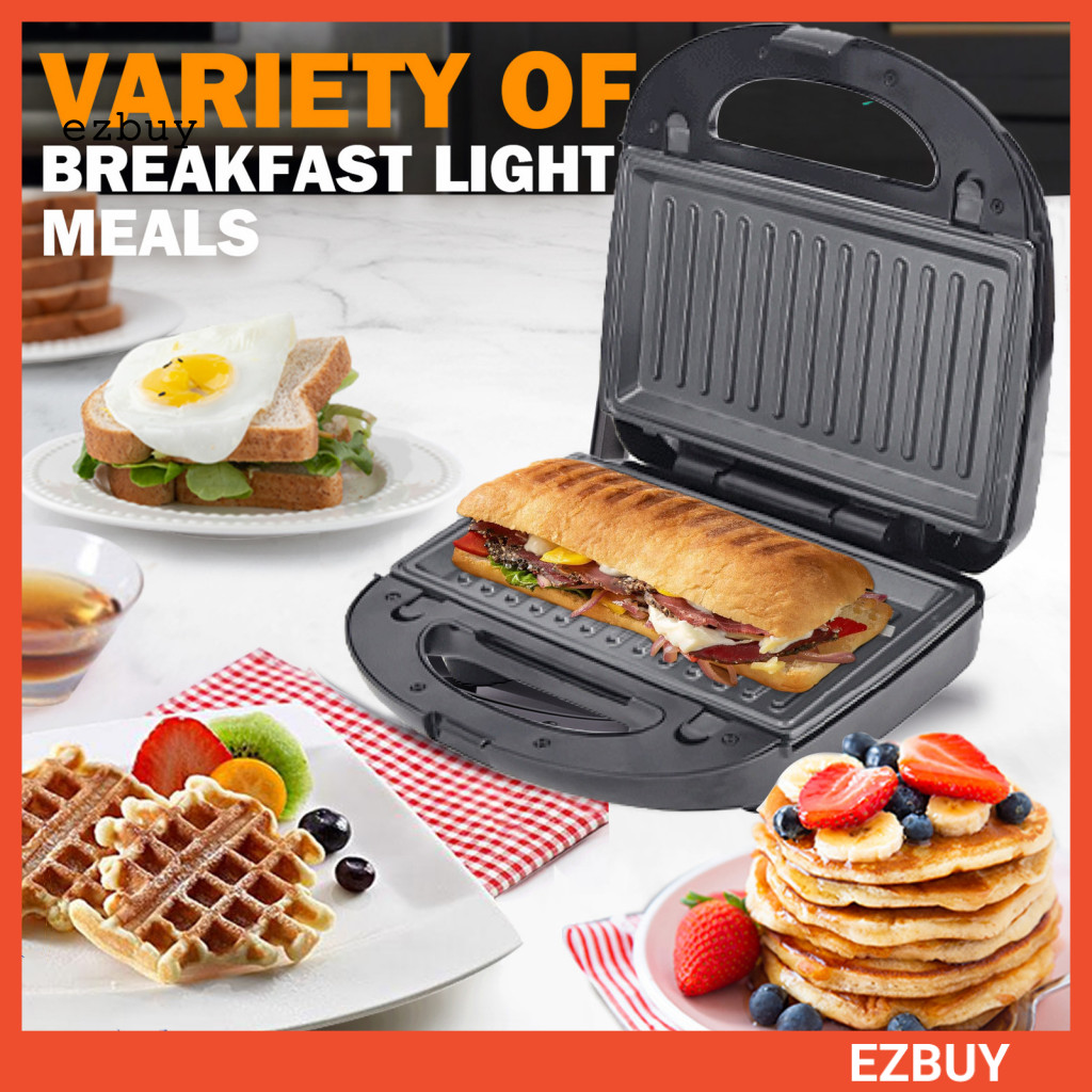 [EY] Panini Press Sandwich Maker Contact Grill 750w 3-in-1 Waffle Sandwich Maker with Removable Plates Non-stick Electric Panini Press Set for Southeast Asian Buyers