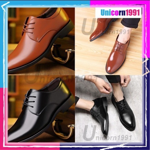 2-2【 Murah Sekali】 LH866 - Men Shoes Kasut Shoe Lelaki Casual Fashion Oxfords PU Leather Lace Up Formal Dress