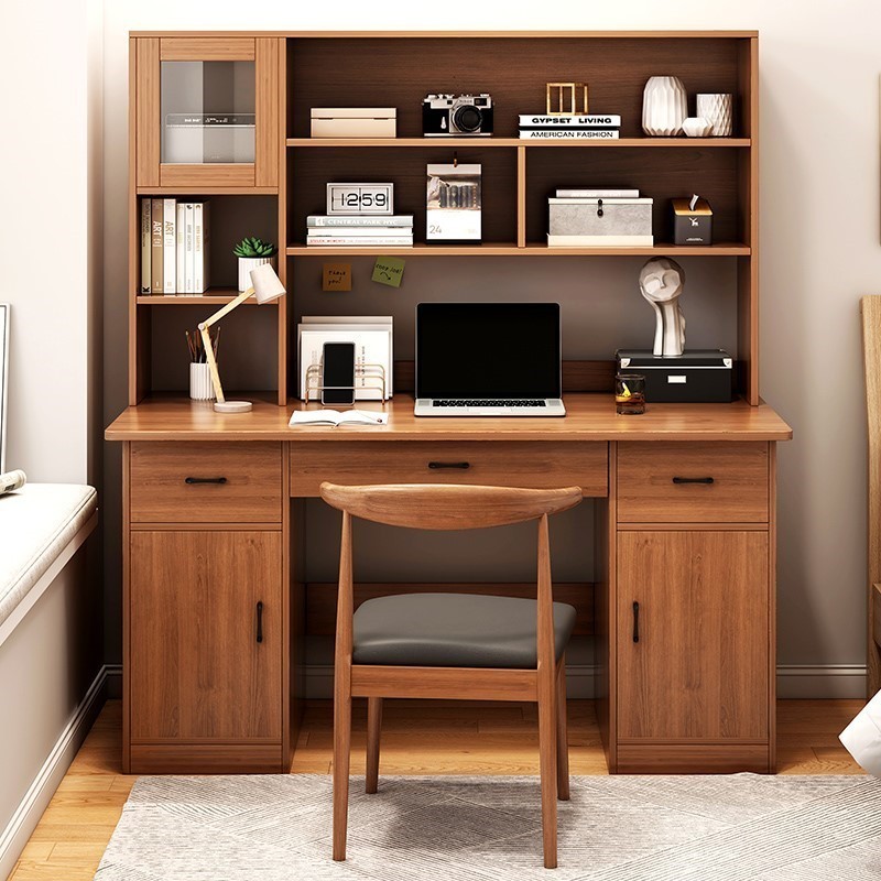 hanw  {SG Desktop Computer hanw Sales} Office Simple Modern Student Home Desk Bookshelf Integrated Study Table with Drawer {SG Sales}   anwg