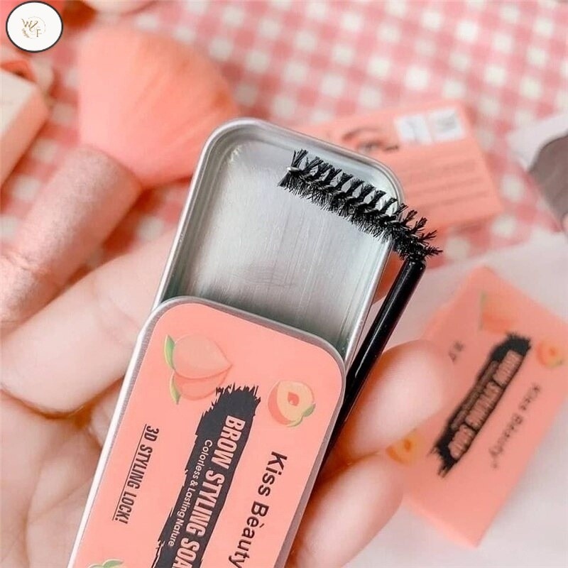 WF 1PC Styling Eyebrow Cream With Brush 3D Feather Wild Eyebrow Shape Colorless Odorless Waterproof Sweatproof Long