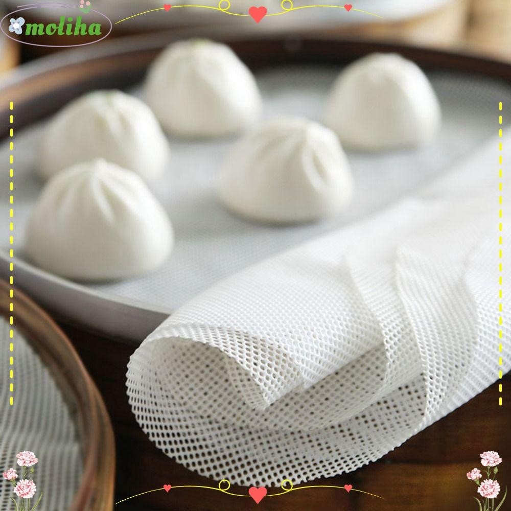 MOLIHA Silicone Dehydrator Sheets, Thickened Non-Stick Round Steamer Mesh Pad, Multifunction Reusable Kitchen Baking Accessories Steamer Mat