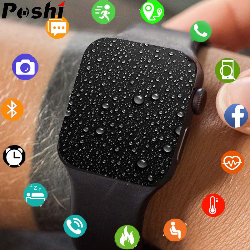 POSHI Smart Watch for Men Bluetooth Dial Call Waterproof Heart Rate Monitor Blood Pressure Smartwatch Women Full Touch Screen Sport Watch For Men Women Android Ios