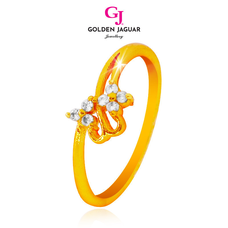 GJ Jewellery Emas Bangkok Emas Korea 24k Gold Plated Ring Cincin Honey Flower Diamond (8226146)