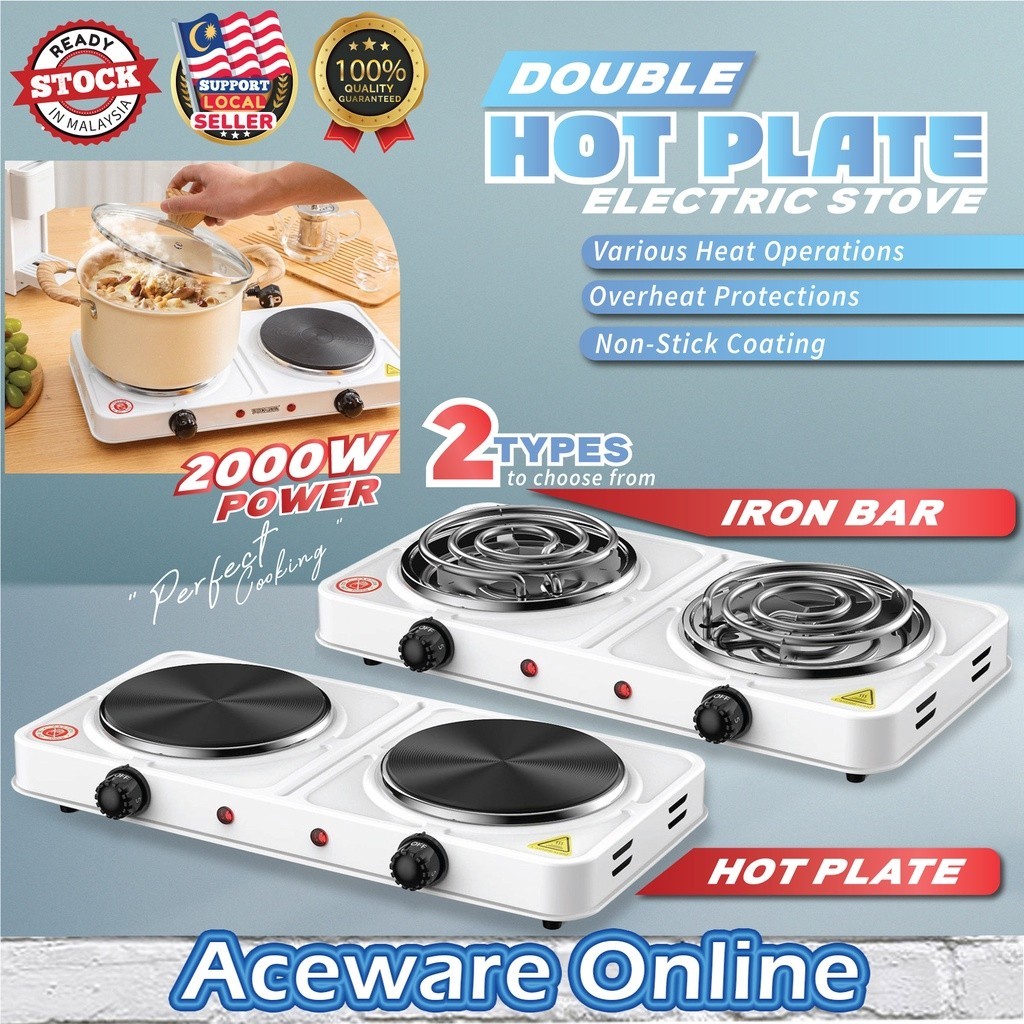 Double Hot Plate Electric Stove Induction Cooker Multifunction Without Gas Cooking Dapur Memasak Elektrik Serbaguna