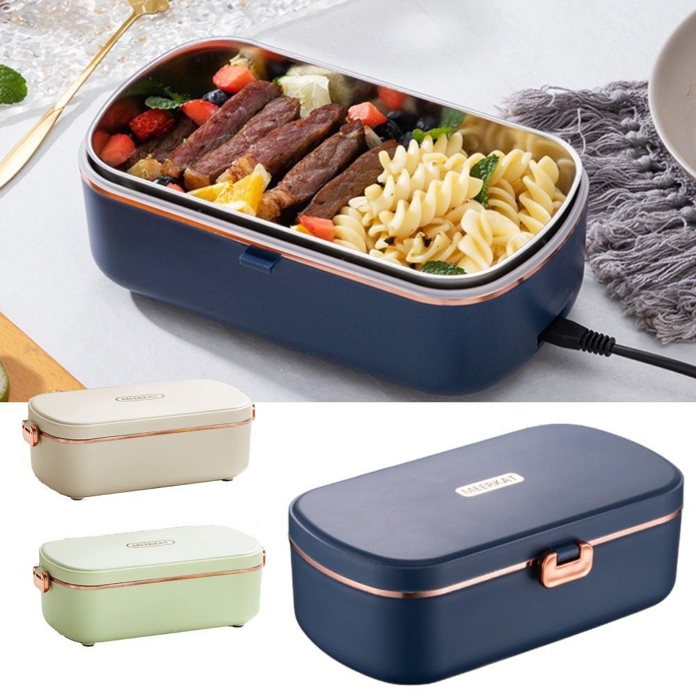 【In stock】AGY 304 Stainless Steel Electric Lunch Box 220V Meal Heating Leak Proof Food Heated Warmer Container SHJX ESOB