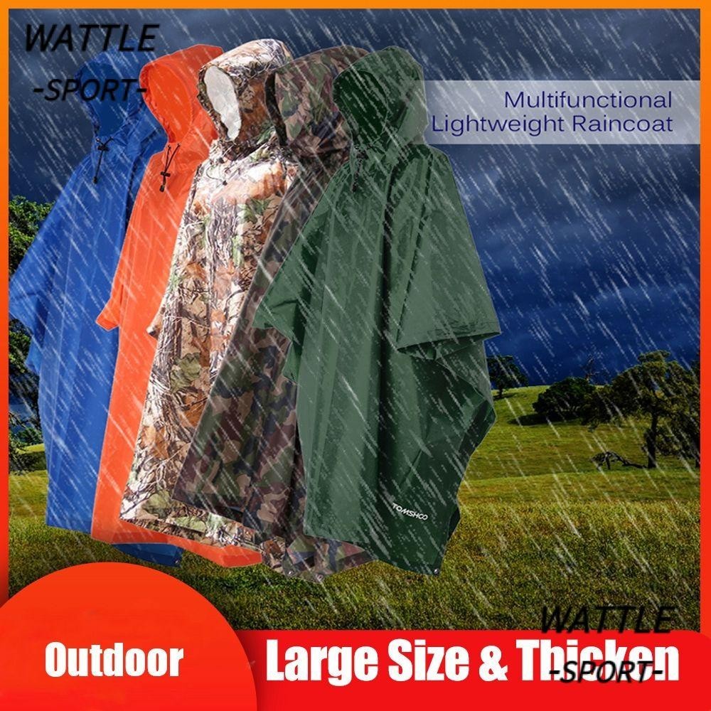 WATTLE High Quanlity Backpack Rain Cover 3 in 1 Rainning Coat Hood Raincoat Waterproof Tents Accessories Outdoor Camping Tent Mat Hiking Cycling Poncho/Multicolor