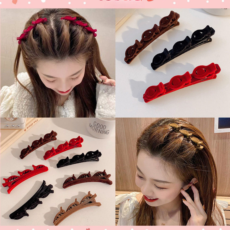 Flocking Hair Clip Hair Styling Side Bangs Hairpin Flock Pins Clip Broken Hair Holder Barrettes Barrette Hair Fashion Accessories