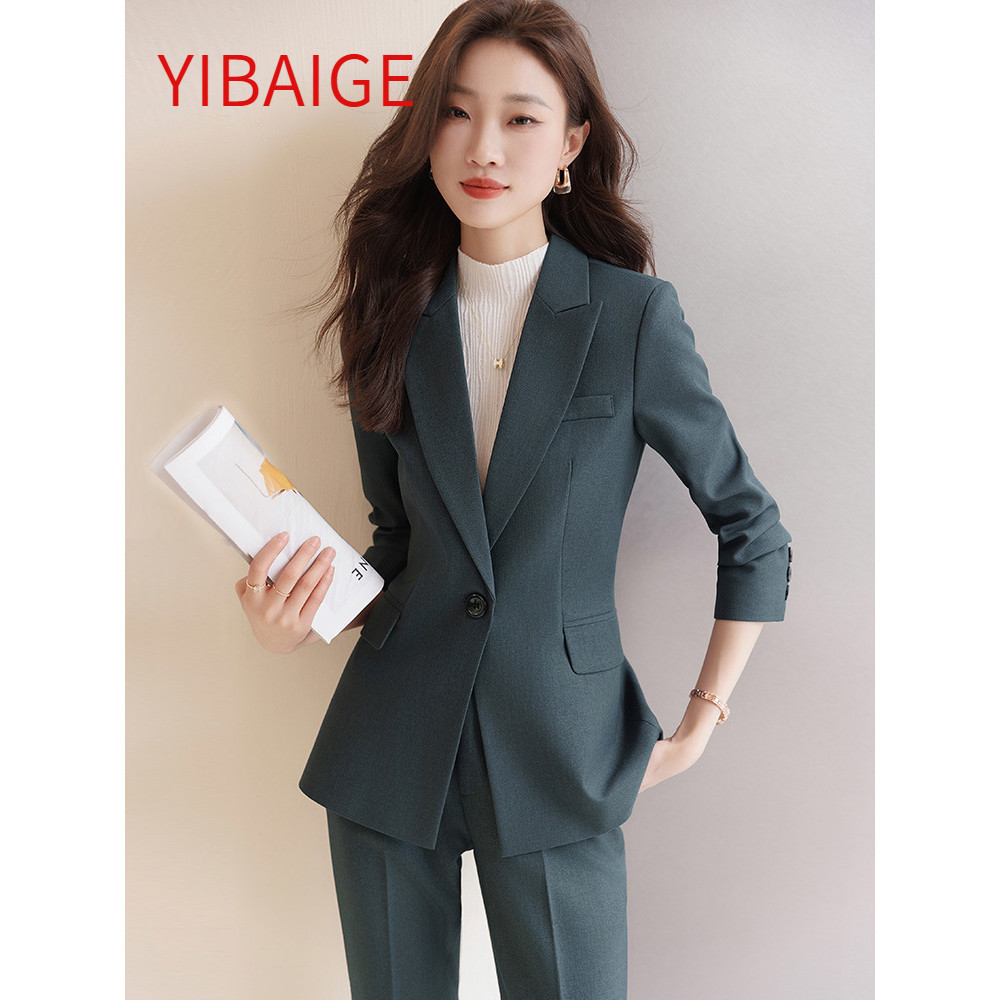 New Women's Suits Long Sleeved 【Blazer Jackets+Pants 】High-end Professional Attire Host's Formal SuitsTwo-Piece Slim Fit Fashionable Office wear 9920