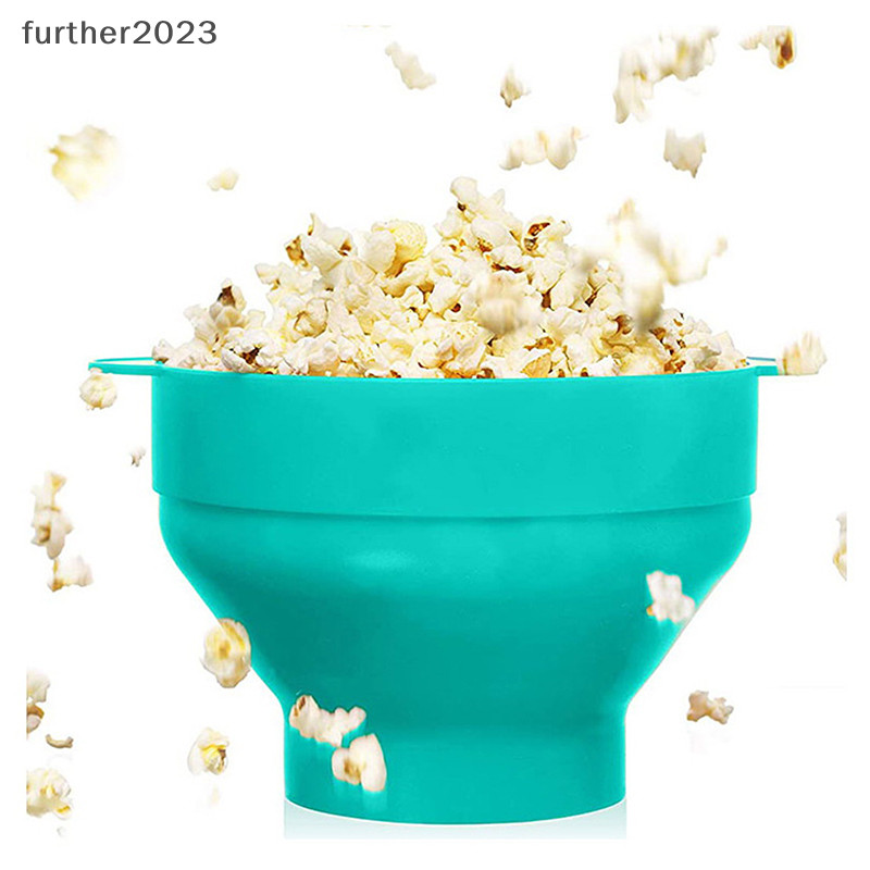 [further] Kitchen Microwave Popcorn Bowl Bucket Silicone DIY Popcorn Maker With Lid Chips Fruit Dish High Quality Easy Tools Popcorn MY]