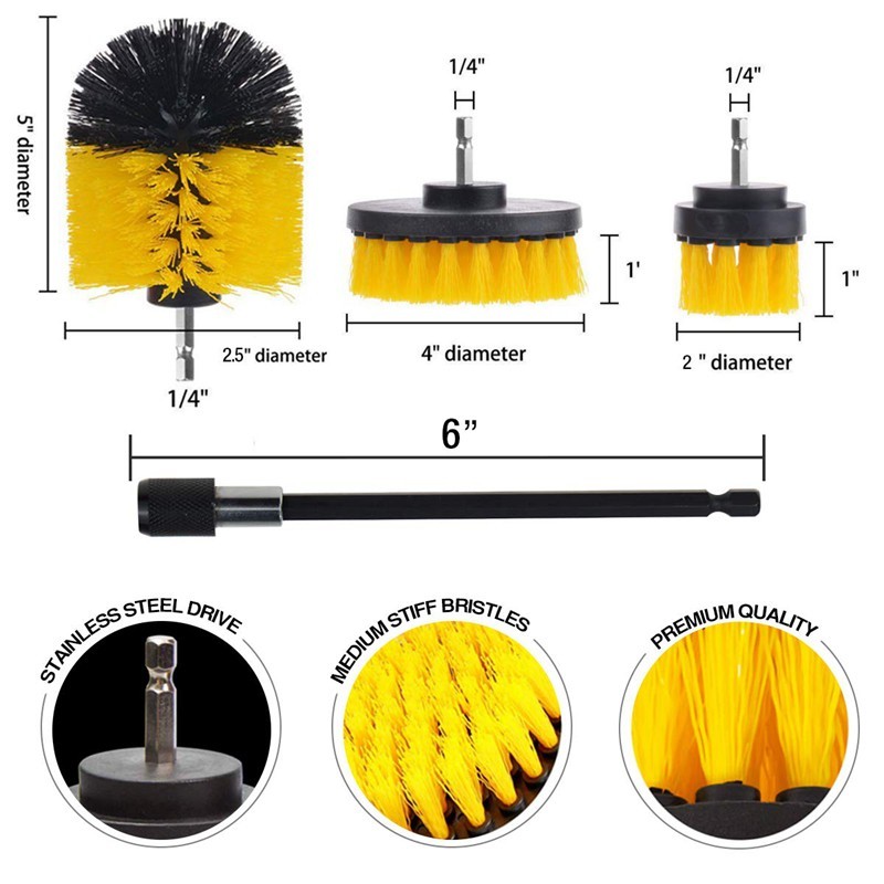 Heavy DIY 12 Piece Drill Brush Scrub Pads Power Scrubber Extended Long Attachment All Purpose-Cleaner Scrubbing Cordl... - Image 3