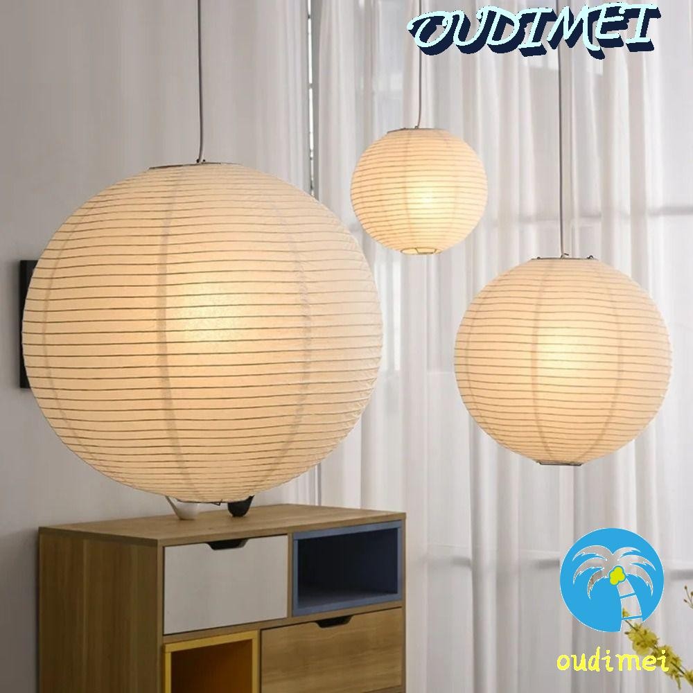 OUDIMEI Paper Lampshade, Classic Round Ceiling Light Cover, Lantern Shades Decor Hanging Vintage Modern Pendant Light Lamp Cover Living Dining Room Bedroom
