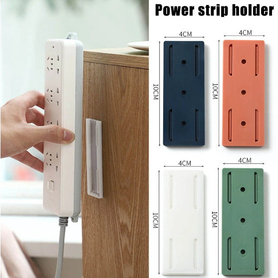 Self Adhesive Wall-mounted Power Strip Holder/Punch Free Socket Panel Plug Fixer for Power Strip Holder Organizer 免打孔排插