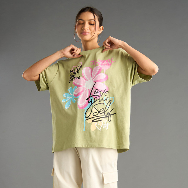 Max Fashion Graphic Print Oversized T-shirt