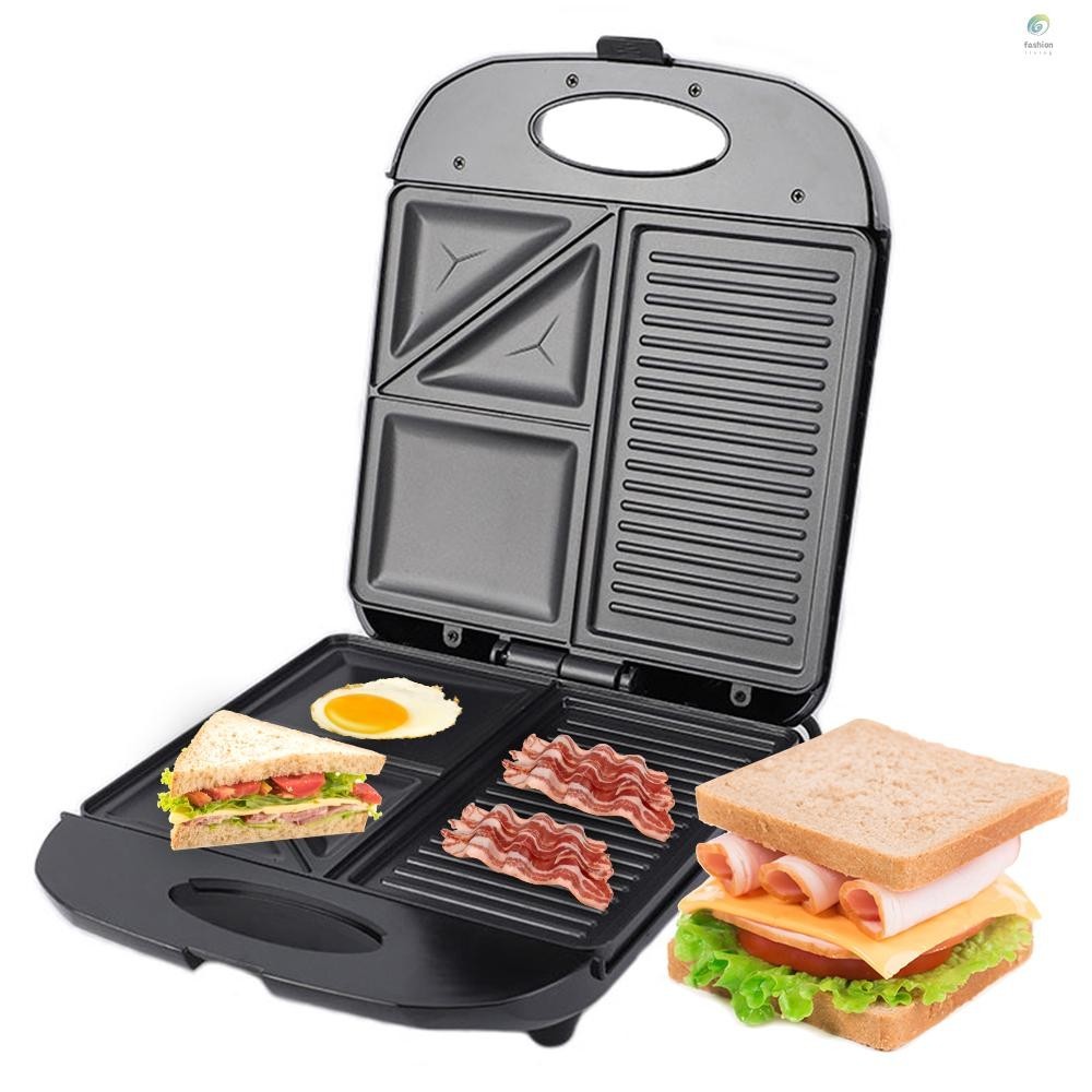 FLM 1400W Grill Machine Waffle Maker with Iron Non-Stick Coating and Easy Cleaning 3in1 Shaped Electric Griddle Sandwich Eggs Multifunctional Heating Panini Bread Portable for Indo