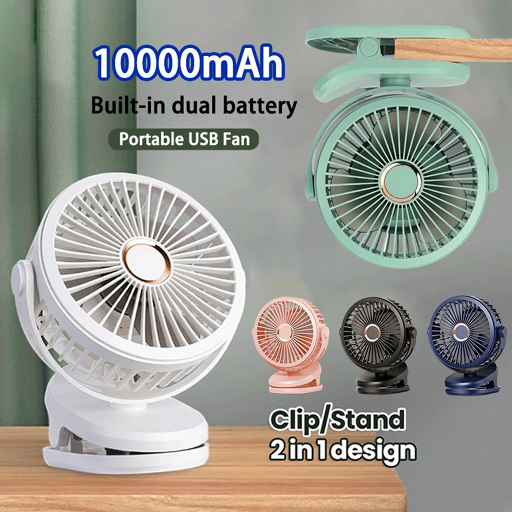 15000mAh Kipas Klip Mudah Alih Kipas USB boleh dicas semula Paparan Digital LED Kipas penyejukan mini angin yang kuat