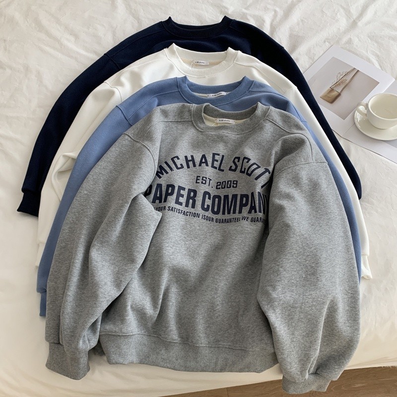 Solovely 6 Color Gaya Korea Longgar Lengan Panjang Baju Letter Printed Longgar Sweatshirt Wanita