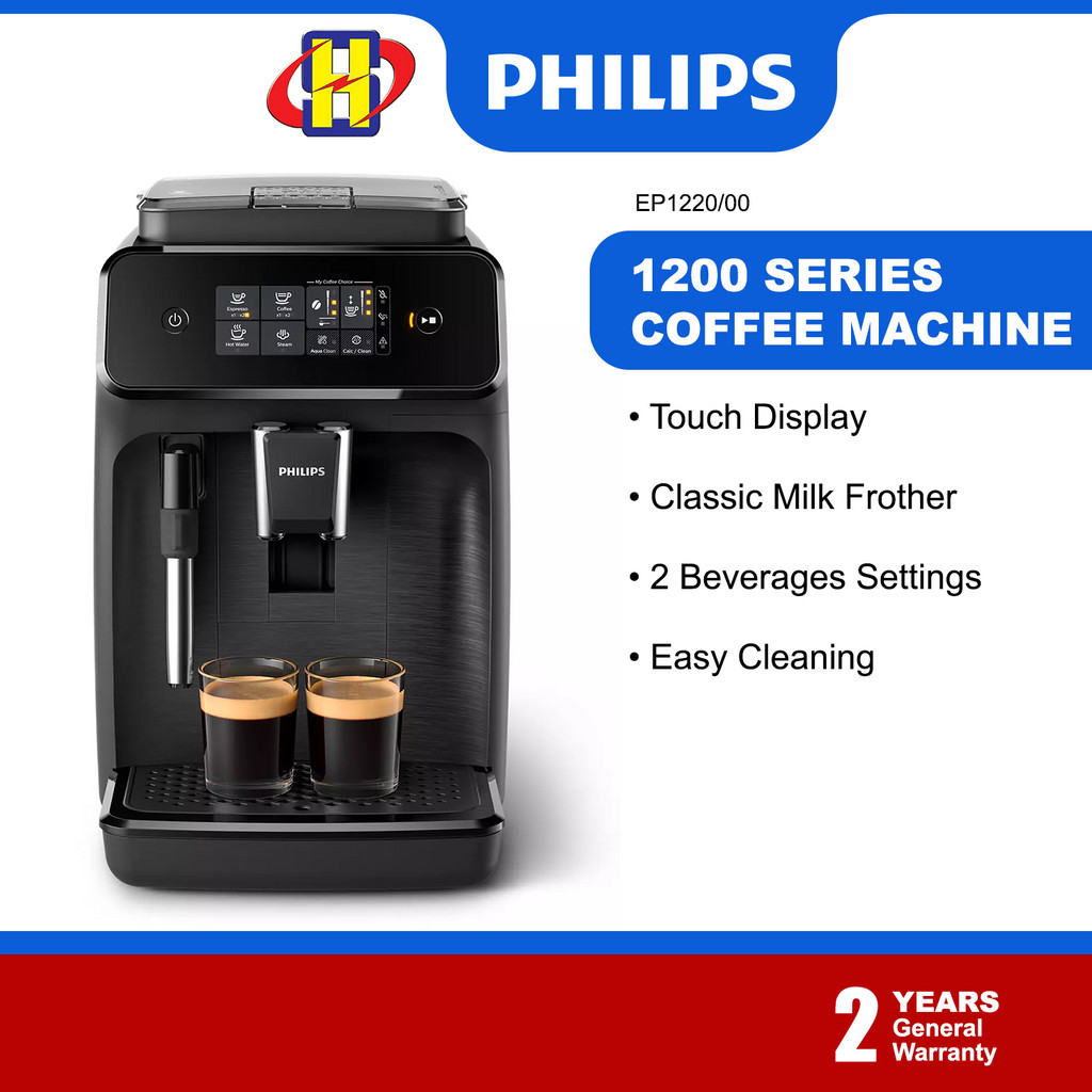 Philips Coffee Machine (1.8L) Classic Milk Frother Touch Display Auto Espresso Machine EP1220/00