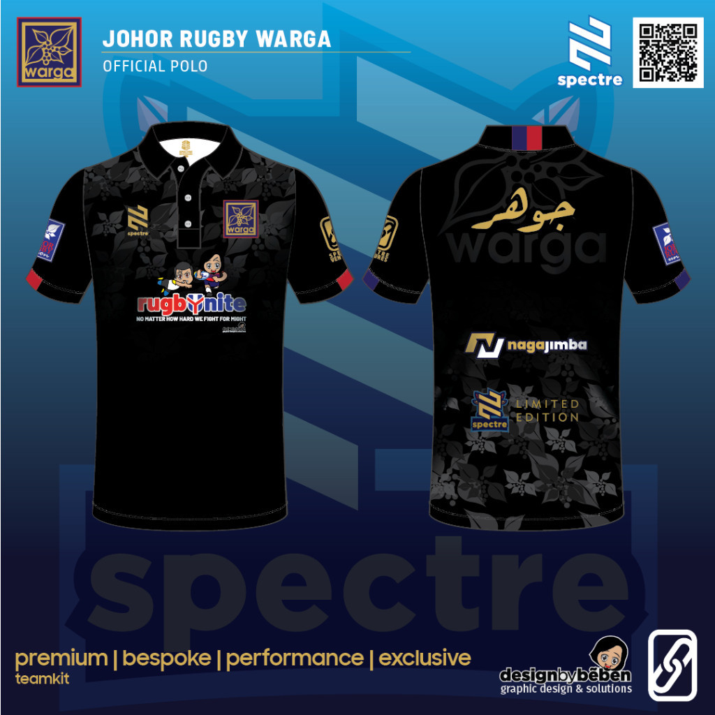 SPECTRE | JOHOR RUGBY WARGA LIMITED EDITION OFFICIAL MERCHANDISE | POLO TEE [WARGA POLO]