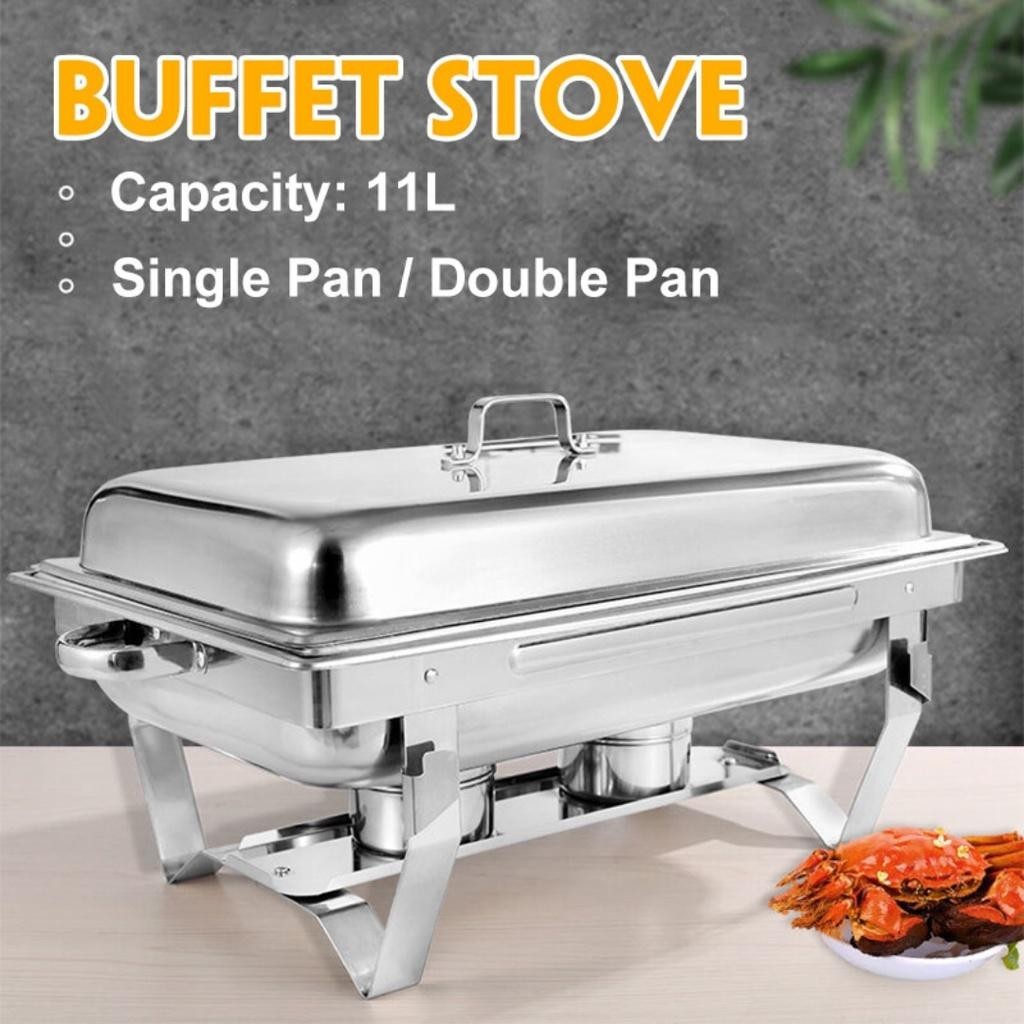 11L Chaffing Dish Cattering Buffet Food Warmer Big Capacity Different Partition