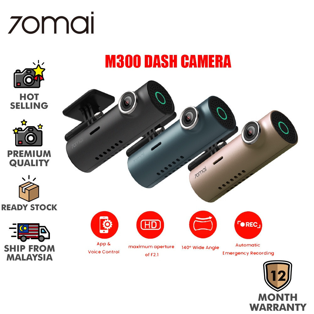 JYK 70mai M300 Car Recorder Dash Cam 1296P 140 FOV WDR App Control Parking Mode / 1s