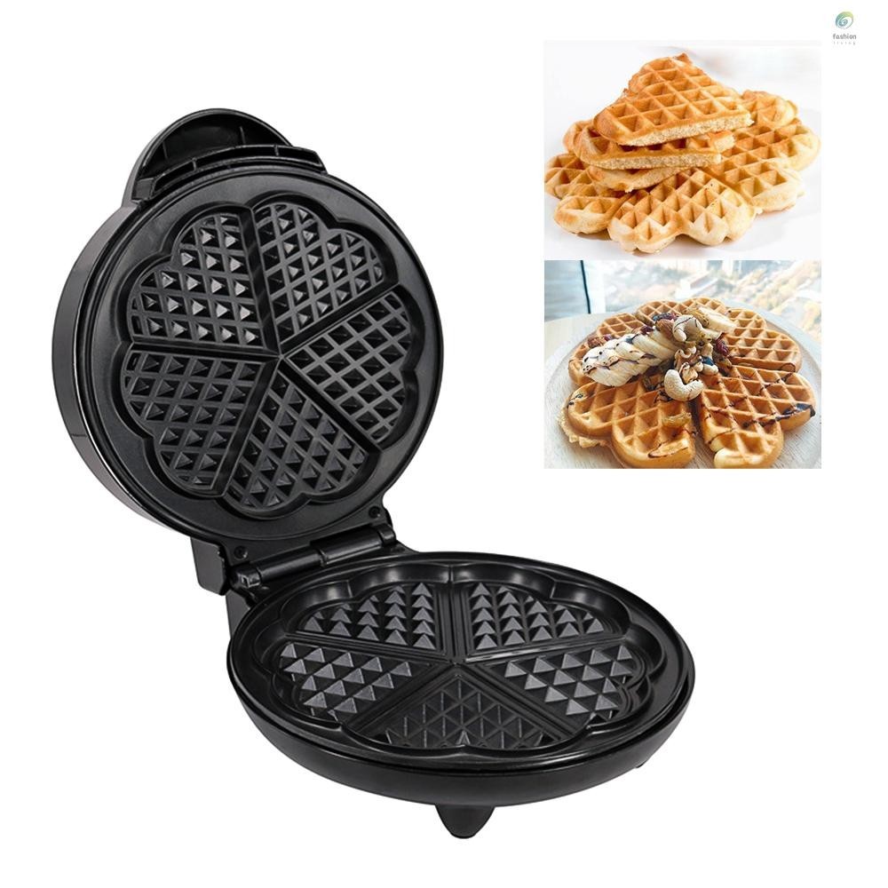 FLM 1000W Waffle Maker 5 Heart-Shaped Waffles Electric Waffler Griddle Iron